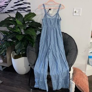 Blue Pinstripe Jumpsuit